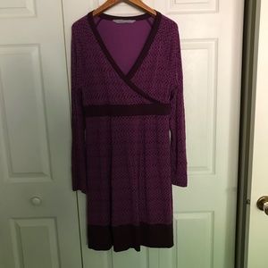 Athleta Purple Patterned Midi Dress
